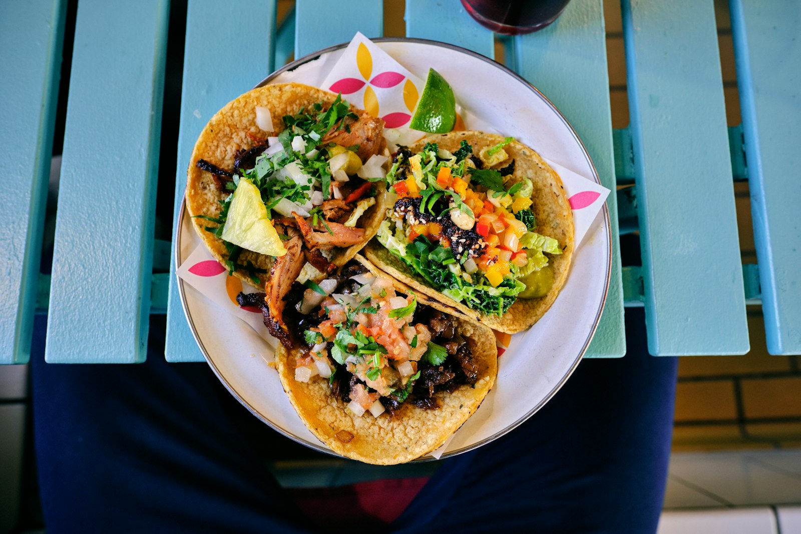 Market stall with prepared Mexican food